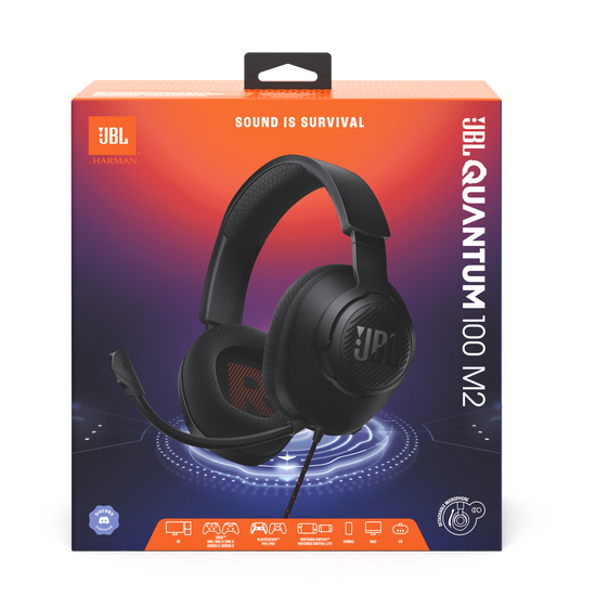 JBL Quantum 100M2 Wired over ear gaming headset with detachable mic and mute option